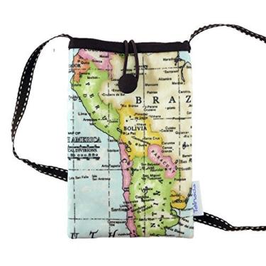 Imagem de Tainada Bolsa transversal pequena para smartphone, à prova de choque, bolsa de viagem para iPhone 15/14 Pro, 13 mini; Samsung Galaxy S23+, A54; Google Pixel 8/7 (Mapa do Mundo Azul)