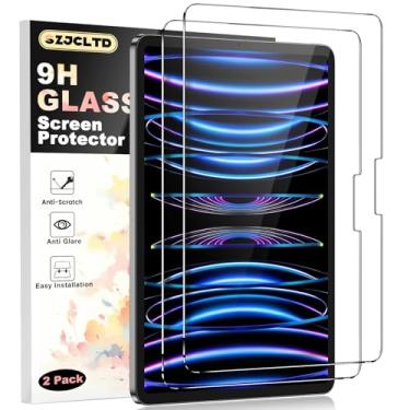 Imagem de SZJCLTD Pacote com 2 protetores de tela para iPad Pro 13 polegadas 2024 7ª geração, vidro temperado 9H resistente a arranhões, clareza HD, fácil instalação, suporte para ID facial e Apple Pencil