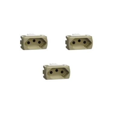 Imagem de Kit 3 Modulos Tomada 20A Miluz S3B70353 Dourado Schneider