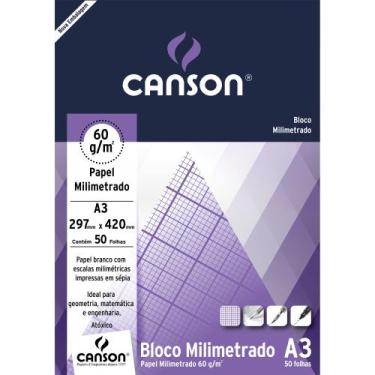 Imagem de Bloco Papel Canson Bl Milimetrado 63gr A3 50 Folhas - 24301