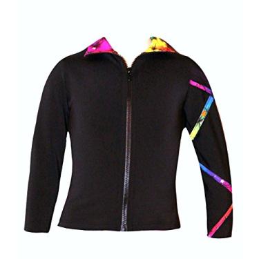 Imagem de Jaqueta feminina Ice Fire de patinação artística cruzada - arco-íris (6-8 anos)