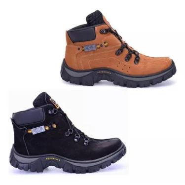 Imagem de Kit 2 Pares Coturno Tenis Couro Tamanhos Especiais Masculino - ketter 