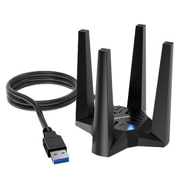 Imagem de WAVLINK AX1800 Adaptador USB WiFi para PC de mesa, banda dupla 5GHz/2,4GHz, MU-MIMO, Beamforming, segurança WPA3, antenas 4x3dBi, compatível com Windows 11/10
