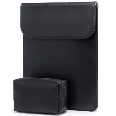 Imagem de HYZUO 13,3-14 Polegadas Capa para Notebook para MacBook Pro 14 M3/M2/M1 Pro/Max A2992 A2918 A2779 A2442 2024-2021, MacBook Air 13 2017-2012, Laptop Case Pasta Notebook com Bolsa, Preto
