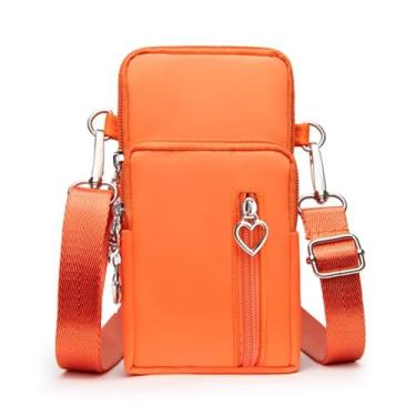 Imagem de EDIWER Bolsa para celular resistente à água bolsa tiracolo de viagem esportiva bolsa de braço carteira mini bolsa de ombro com alça ajustável, Laranja