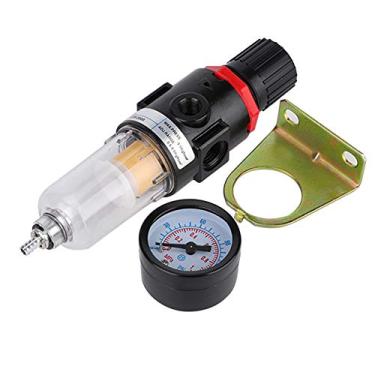 Imagem de QANYEGN 1/4 Regulador de filtro de compressor de ar, filtro de ar e regulador de pressão, armadilha de umidade e pressão de água para ferramentas de ar