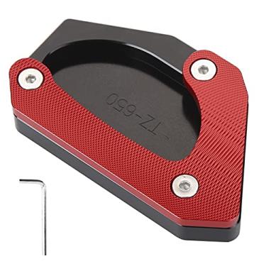 Imagem de Padra de kickstand de motocicleta grcfumo, placa de suporte a pé de liga de alumínio, substituição de extensor de ponta para o V STROM 650XT DL650 2004-2020 (Vermelho)