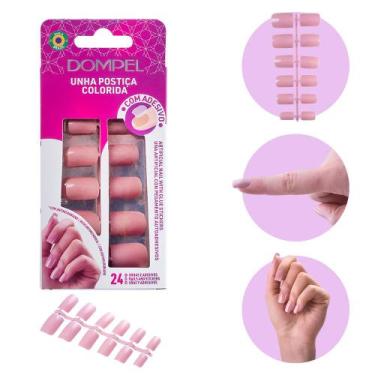 Imagem de 24un Unha Postiça Realista Com Adesivo Nude Rose Manicure Media Antimi