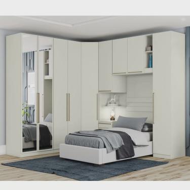 Imagem de Quarto Modulado Completo Solteiro 6 Peças 9 Portas 6 Gavetas Predileto