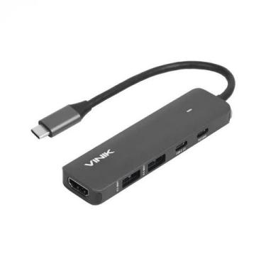Imagem de Hub USB Type C 5 em 1 - 2x USB 3.0 + HDMI 4K - Vinik