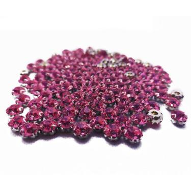 Imagem de  Strass de Rebitar 8mm + Rebite Aço inox - Alto Brilho - 100 Peças - I