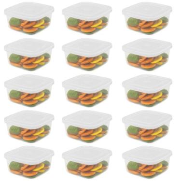 Imagem de Jogo de 15 potes quadrados  mini, kit pote BPA free. Conjunto potinhos