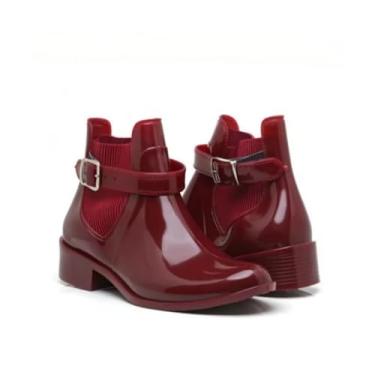 Imagem de Bota Feminina Cano Curto Impermeável em PVC Confortável para Chuva Couro Sintético Estilo Casual Bota Feminino Cano Baixo Conforto e Estilo para o Dia a Dia em Todas as Estações Forma Normal