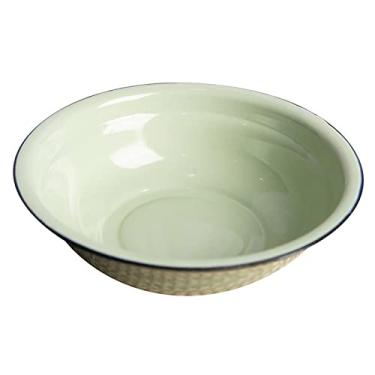 Imagem de WYUYIWH Tigela Old Fashioned Bowl Salada Noodles Arroz Pipoca Esmalte Snack Bowl Multifuncional Prato de Sopa Recipiente de Alimentos Utensílios de Mesa de Cozinha (Cor: Verde)