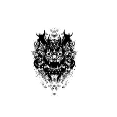 Imagem de Tatuagens temporárias, Boca aberta de raiva, Adesivos de tatuagem, Resistente à água, Dura de 1 a 2 semanas, Aparência de tatuagem real, Resiliência,18 x 10,5 cm