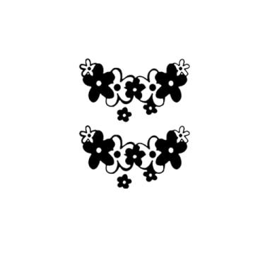 Imagem de Tatuagens temporárias, florzinhas alegres, tatuagens de flores, resistentes à água, aparência de tatuagem real, dura de 1 a 2 semanas, resiliência,13,5 x 10,5 cm