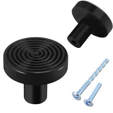 Imagem de Kalolary Puxadores de armário, puxadores de gaveta modernos, 30 mm x 30 mm, preto fosco com ouro, pacote com 12