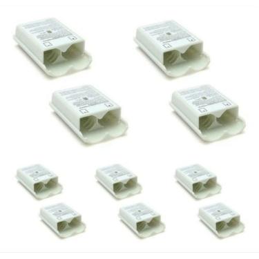 Imagem de Suporte Pilhas Controle Xbox 360 Wireless Branca - Kit 10