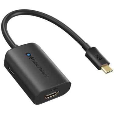 Imagem de Adaptador USB C para HDMI Cable Matters (adaptador USB-C para HDMI), suporta carregamento 4K 60 Hz e 60 W, compatível com Thunderbolt 3 portas para iPad Pro 2018, Samsung Galaxy S10/S10+/S10e, e MacBook Pro, Preto, HDMI + PD