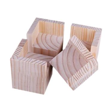 Imagem de YWJLQH 4 peças de elevação de cama, sofá, elevação multifuncional de madeira, antiderrapante, pernas de suporte para sofá, mesa, cadeira, armário, sofá, 5cmx5cm