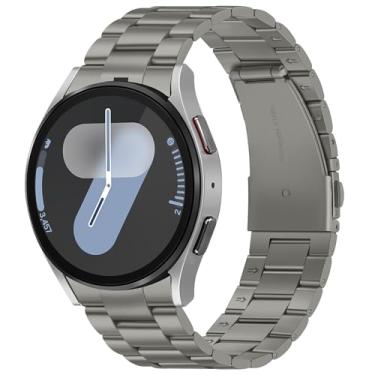 Imagem de Suphart Pulseiras de metal compatíveis com Samsung Galaxy Watch 7 6 5 4 FE de 44 mm e 40 mm/Galaxy Watch 6 Classic de 47 mm e 43 mm/5 Pro de 45 mm, pulseira de aço inoxidável sem lacunas para mulheres