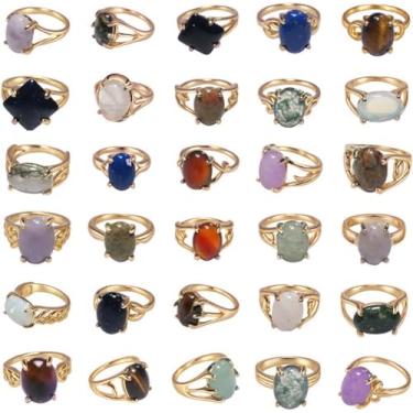 Imagem de RICHRAIN 30 peças de anéis de cristais de lote itens a granel atacado liquidação atacado para boutique revenda atacado joias anéis para mulheres Al Por Mayor, 30PCS Pack, Cristal, Cristal