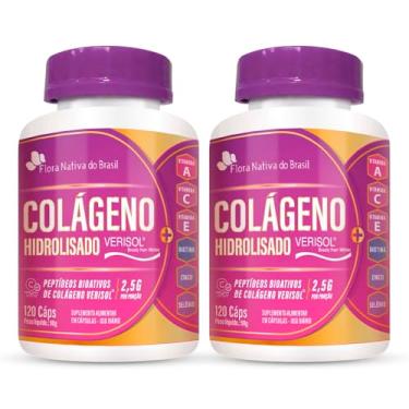 Imagem de Colageno Hidrolisado Verisol + Vitaminas Kit 2x 120 Capsulas Cada - Flora Nativa do Brasil