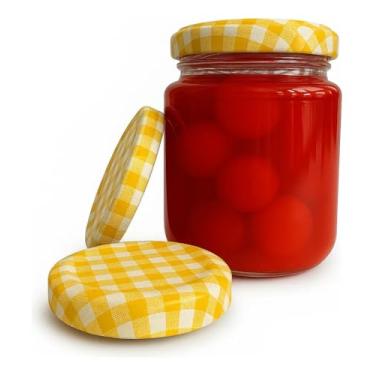 Imagem de Kit Com 24 Potes Vidro Nadir Figueiredo Belém 240ml Tampa E Lacre (Xadrez Amarela)