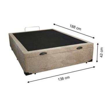 Imagem de Base Box bau Casal Suede Bege 1,38 x 1,88 - So1clique
