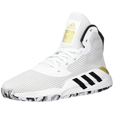 Imagem de adidas Tênis de basquete masculino Pro Bounce 2019, Branco/preto/dourado metálico, 7