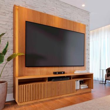 Imagem de Estante para Home Theater e TV até 75 Polegadas Jordão com LED 2 Portas Freijó