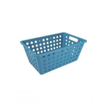 Imagem de Cesta Grande Organizadora 4,7 L Retangular Plástico Cor Azul Atlantic Linha Flora Ocean Coza