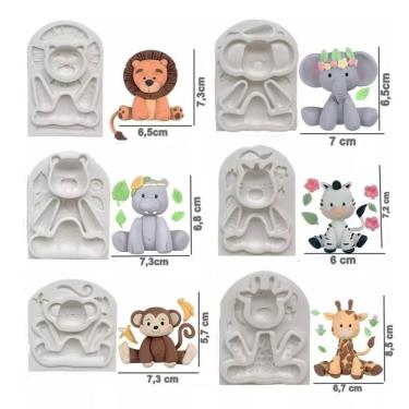 Imagem de Molde Silicone Kit Safari Cute 6 Modelos