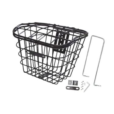 Imagem de Aymzbd Cesta frontal para bicicleta, cesto para bicicleta, organizador de bagagem prático e elegante para ciclismo ao ar livre com bicicleta elétrica, Preto