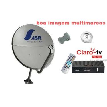 Imagem de Antena parabólica 60 cm Claro Tv Pré-Pago com 1 Recepitor Digital Visi