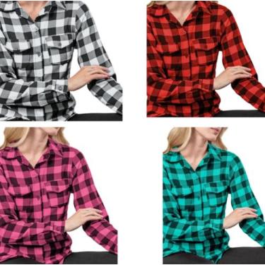Imagem de Camisa Xadrez Festa Junina Country Manga Longa Feminina - Country Coll