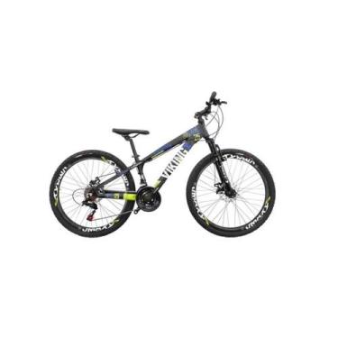 Imagem de Bicicleta Viking Aro 26 Câmbio Importado 21v Vmaxx Preto Amarelo - Vik