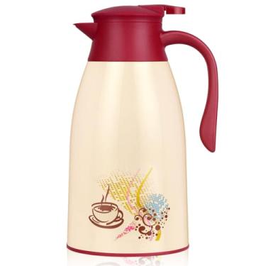 Imagem de AceChef Garrafa térmica revestida de vidro de 1,275 g, garrafa térmica de café, garrafa térmica com tampa, garrafa térmica isolada a vácuo, 1,3 litro