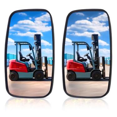 Imagem de Espelho retrovisor universal de empilhadeira, espelhos retrovisores laterais do trator - Espelhos de empilhadeira de vidro convexo grande angular para escavadeira, caminhão basculante, carregador,