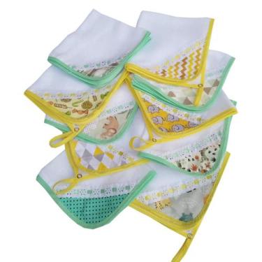 Imagem de Kit com 5 Fraldinhas de Boca Bebê com Porta Chupeta - Mãe e Filho Enxo