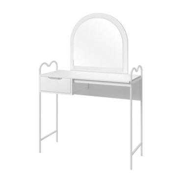 Imagem de Penteadeira Clássica Minimalista Aço e MDF c/ Gaveta Espelho - Lion Lo