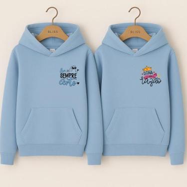 Imagem de Moletom Canguru Senhor Sempre Certo e Dona Da razão Meme Engraçados Na