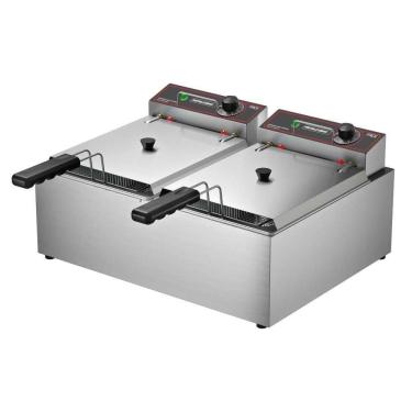Imagem de Fritador Elétrico 10 Litros 2 Cubas Com Tampa Frce 10 220v - Metalcubas