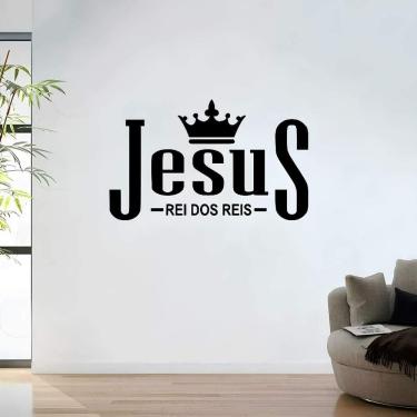 Imagem de Adesivo De Parede Frase Jesus Rei Dos Reis