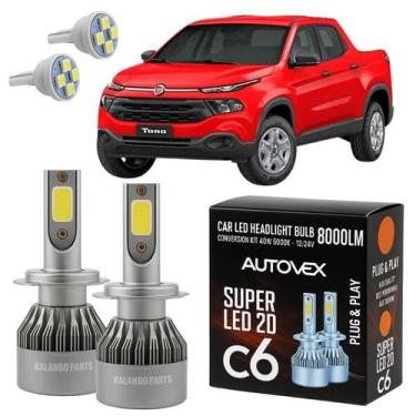 Imagem de Fiat Toro 2016 Diante Lâmpada Farol Baixo LED H7 Automotiva - Autovex