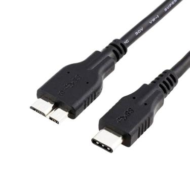 Imagem de Cabo micro B USB C para USB 3.0, QCEs USB-C 3.1 geração 2 cabo de carregador 3,3 pés cabo de disco rígido externo compatível com MacBook Pro/Air 2019/2018, WD Seagate Toshiba Canvio HDD portátil, Samsung S5/Note 3