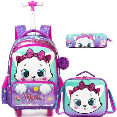 Imagem de Mochila Infantil Menino Menina Escolar Mochilas Rodinha Mochila De Bordo Kit Casual Infantis Rodinhas