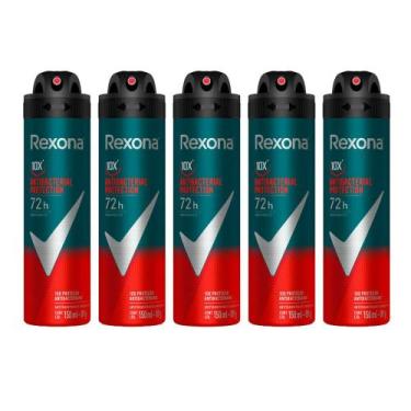Imagem de Kit 5 Desodorante Rexona Antibacterial Protection Men Aerosol Antitran