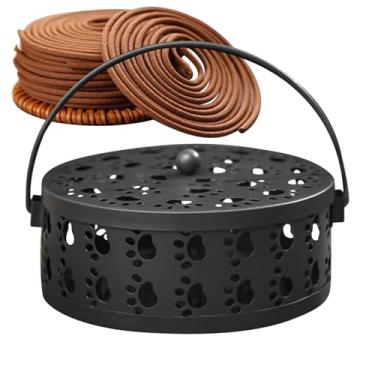 Imagem de Porta-Incenso para Exterior | Suporte de Incenso Portátil Retro | Bandeja Para Bobina Com Recorte Em Garra De Gato Design Estético Para Campismo Meditação Casa E