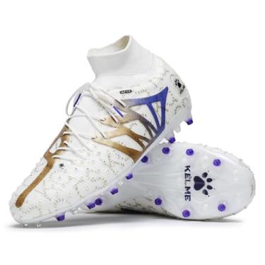 Imagem de KELME Chuteiras de futebol masculinas sem cadarço flash, cano alto, leve, para uso ao ar livre, unissex, adulto, jovem, artificial, multisolo, Ouro branco, 42